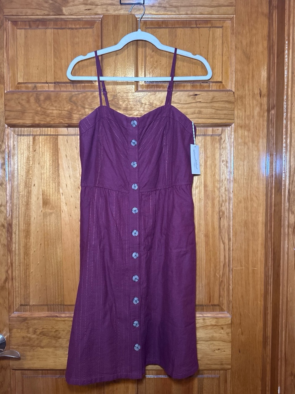 NWT Universal Thread Burgundy Button-Front Mini Dress with Pockets